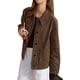 thumbnail image 2 of Chaqueta de Gamuza Sintética Estilo Boyfriend para Mujer, Otoño e Invierno, Abrigo Informal con Solapa y Botones, Ropa de Moda Marrón L, 2 of 9