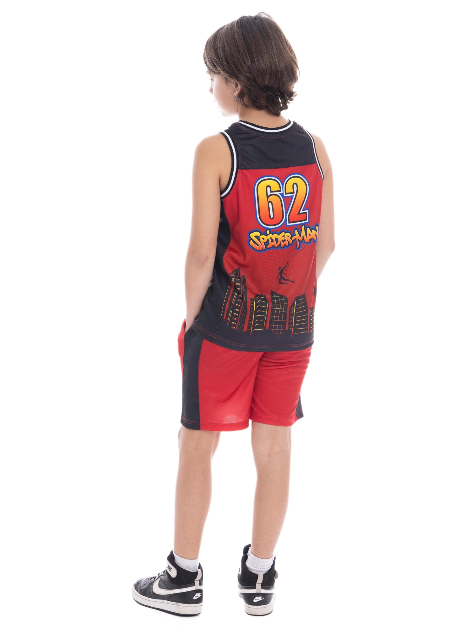 Spider-Man Boys Character Graphic Basketball Jersey and Shorts Set, 2-Piece, Sizes 4-12