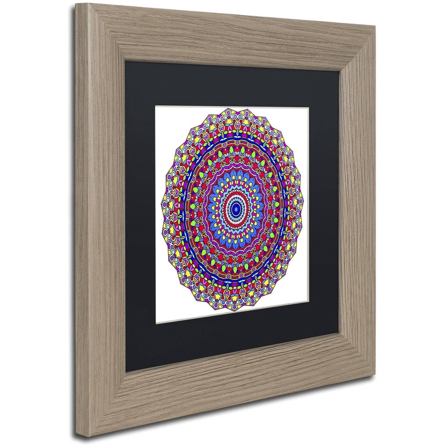 Trademark Fine Art "Coral Reef Mandala" Canvas Art by Kathy G. Ahrens, Black Matte, Birch Frame