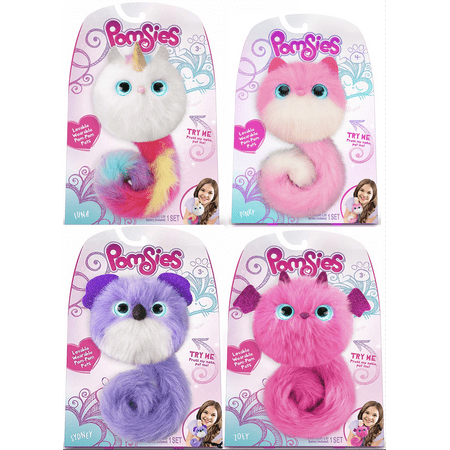 FOUR (4) PACK Pomsies Plush Interactive Toy SET OF 4