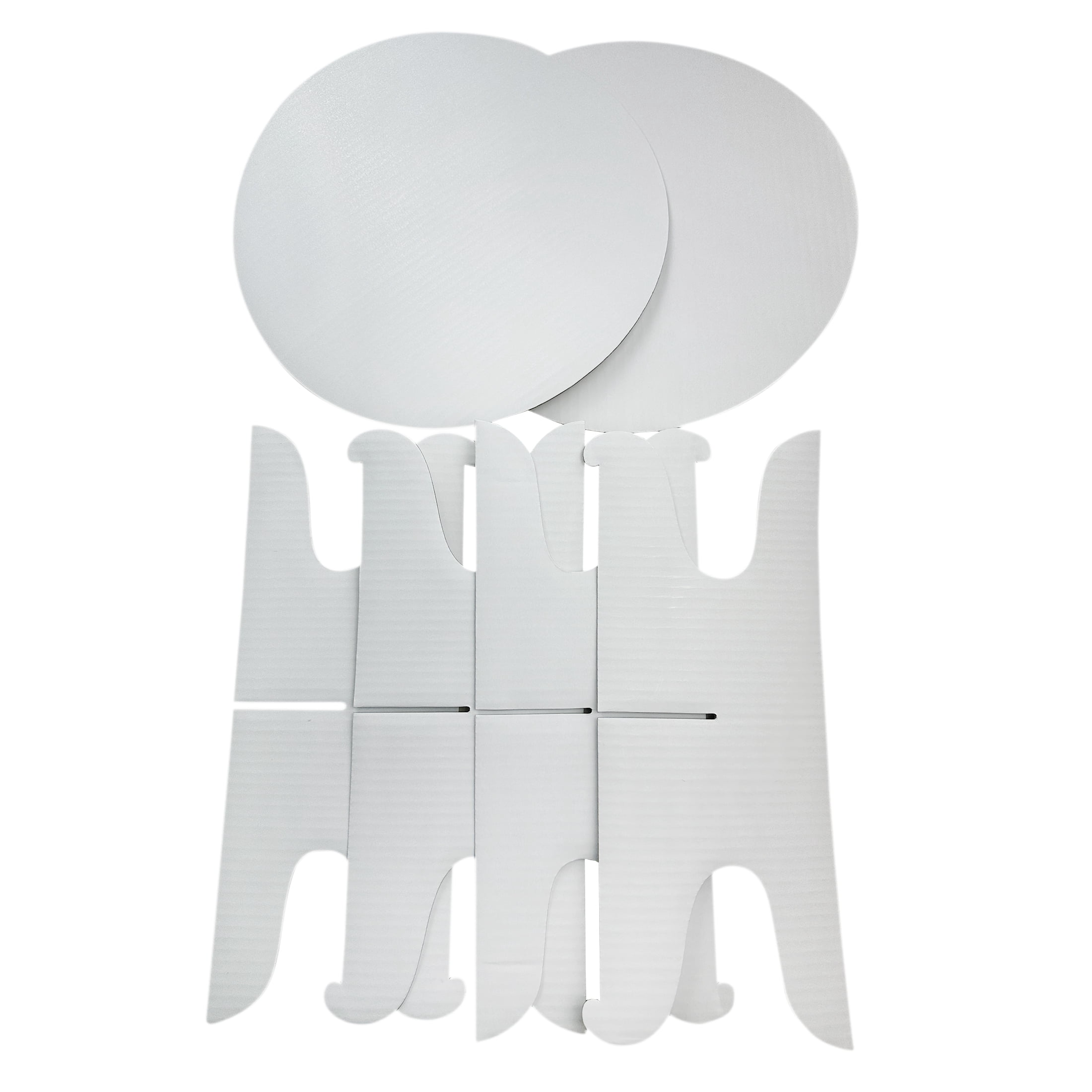 12 in Diameter, 5.5in Height, White Round Cake Stand, Paper Corrugate Board,2 Counts,Way to Celebrate