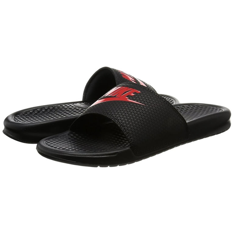 Tranquilizar Pickering Barrio Nike Benassi JDI Men's Sandals Black/Challenge Red 343880-060 - Walmart.com