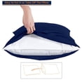 thumbnail image 5 of HNB Store 600 TC Egyptian Cotton Queen Bed Sheet Set Include's - 24" inch Deep Fitted Sheet | 1 Flat Sheet | 2 Pillowcases | Navy Blue Solid, 5 of 6