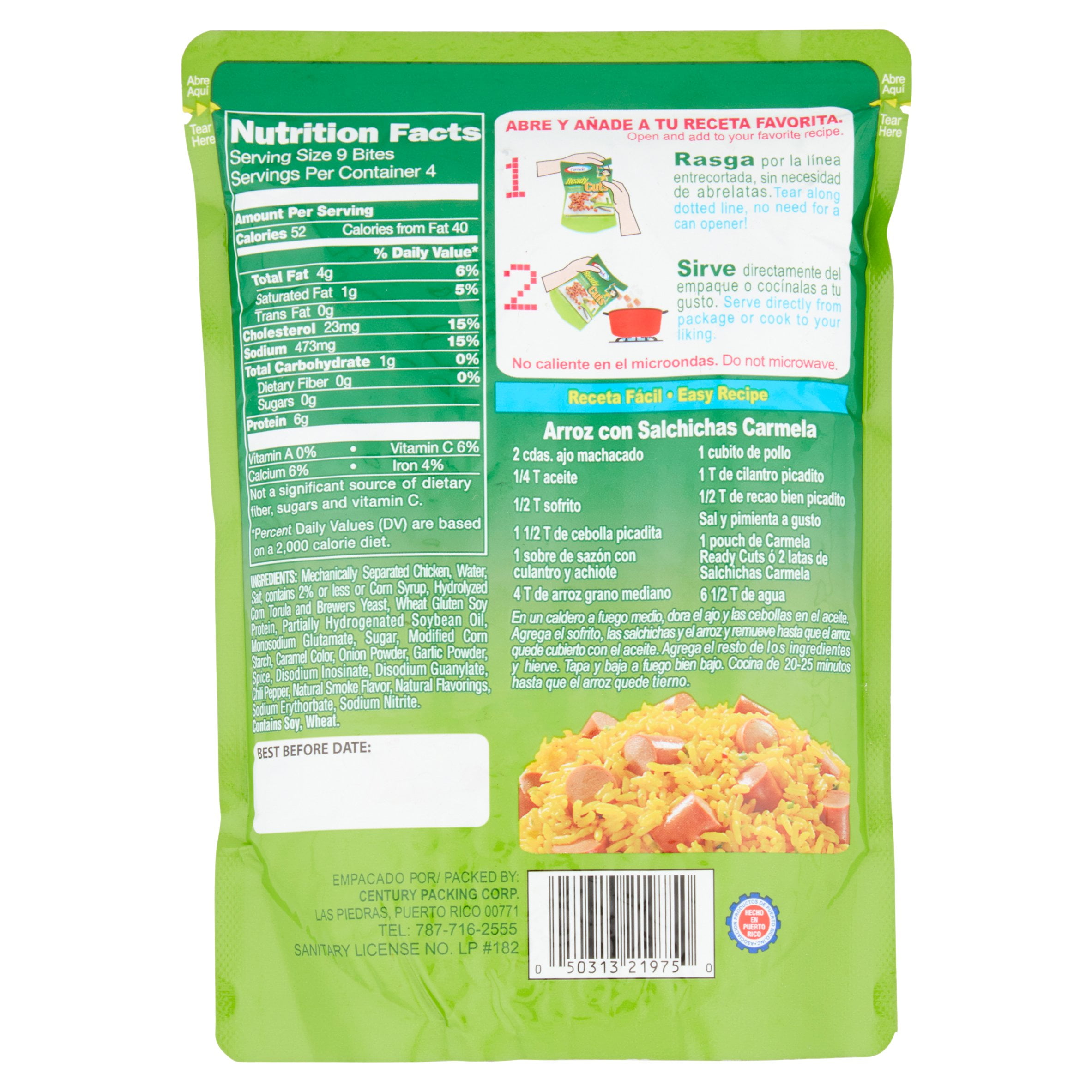 (4 pack) Carmela Ready Cuts Chicken Sausage, 10 oz Pouch