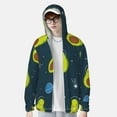 thumbnail image 4 of Sigee Avocado in Space Print UPF50+ Men's Sun Protection Hoodie Shirt SPF UV Shirt Long Sleeve Fishing Outdoor Lightweight, S-3XL, 4 of 9