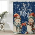 thumbnail image 2 of Small Stall Shower Curtain 36x72 Inch Narrow Half Size Blue Christmas Bath Curtains Bathroom Decor Xmas Snowman Snowflake Vintage Waterproof Fabric Shower Curtain Set with Hooks 36 Inch, 2 of 6