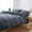 Dark Grey, variant on MarCielo Cotton Duvet Cover Set 3 Piece 100% Washed Cotton Duvet Cover 1 Duvet Cover + 2 Pillowcases Solid (White, King)