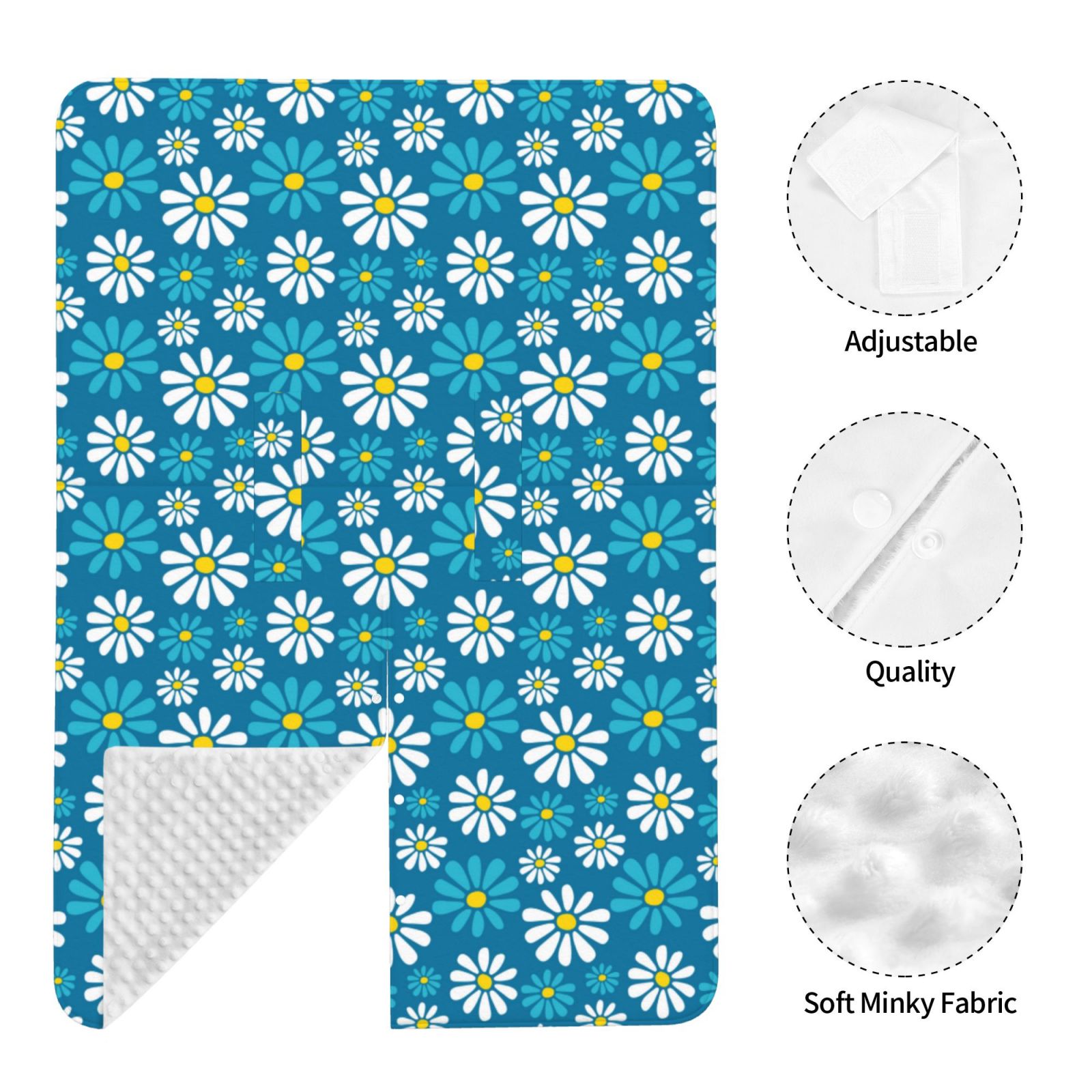 Car Seat Cover Baby - Blue Daisies Flowers Breathable Infant Car Seat Cover for Baby Carseat, Lightweight Comfort Baby Essentials Must Haves Newborn Stuff for Girl Boy
