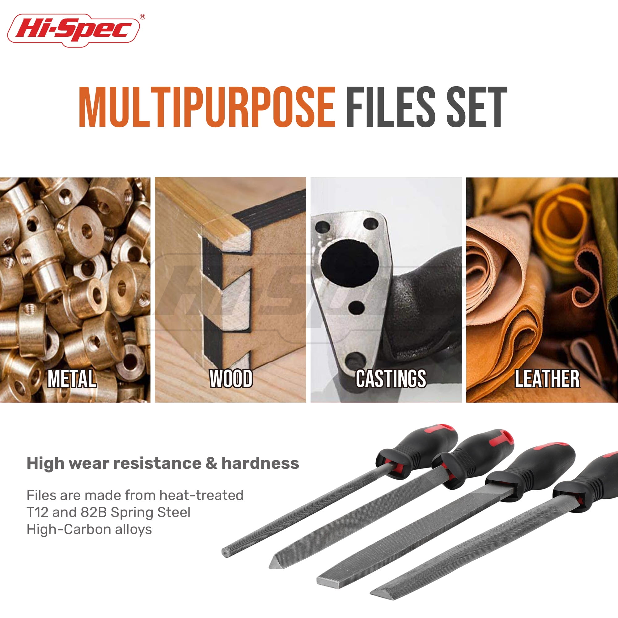 Hi-Spec 17-Piece Precision Needle File Tool Set, Half-Round, Flat, Round & Triangle for Metal, Wood Crafting