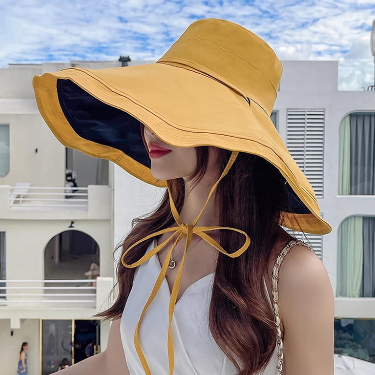 YooGuoGuo Women Wide Brim Summer Sun Hat Wired Edge Beach  display picture 3