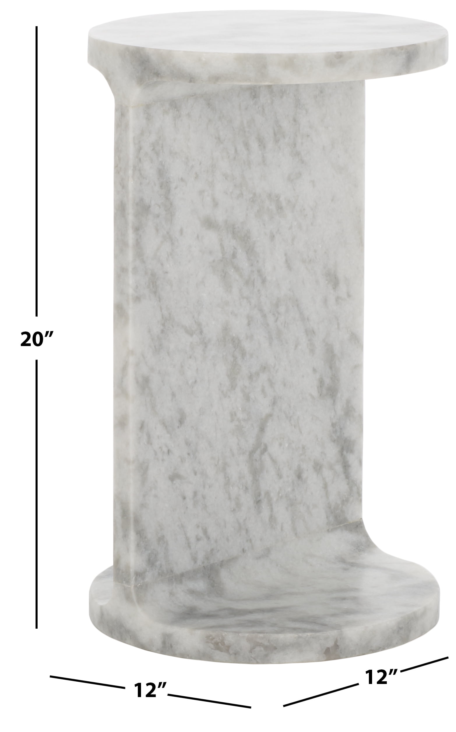 Safavieh Couture Melinda Marble Round C End Table, White
