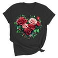 thumbnail image 2 of PNTUTB Women's Lover Printed T Shirt Round Neck Short Sleeve Loose Basic Comfortable Blouse, 2 of 5