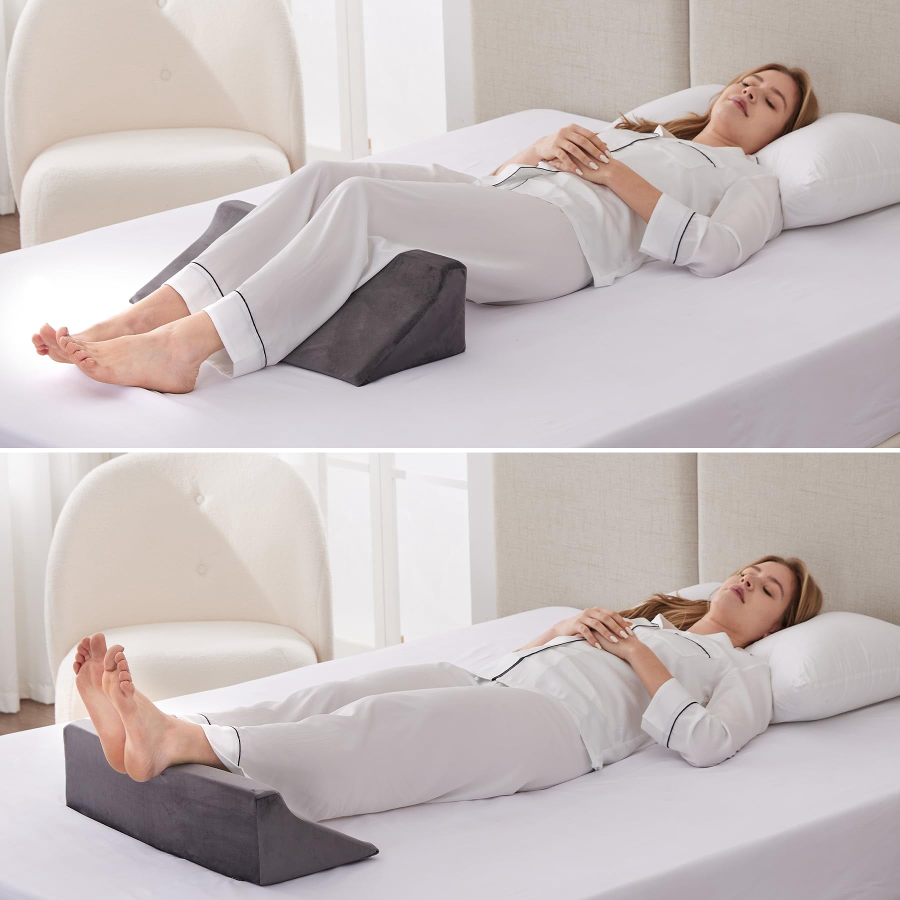 Wedge Pillow For Side Sleeping  Comfort Foam Sleeper Bed Wedges & Body Positioners After Support Preventing Short Plush