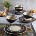 thumbnail image 6 of Gibson Elite Everson Complete 12 Piece Elegant Stoneware Dinnerware Set, Red, Gray, 6 of 7