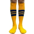 thumbnail image 3 of Couver Unisex Cotton Golden Yellow Stripe Baseball Athletic Knee-High Socks, Blue Small, 3 of 7