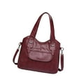 thumbnail image 5 of FVDPWYE PU Leather Shoulder Bag Stylish Soft Women Tote Bag for Everyday Work Travel Red, 5 of 9