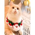 thumbnail image 1 of 1pc Knitted Christmas Santa Claus Pattern Pet Collar, 1 of 5