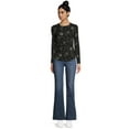 thumbnail image 3 of No Boundaries Women's Juniors Crewneck Ribbed T-Shirt with Long Sleeves, 2-Pack, 3 of 5