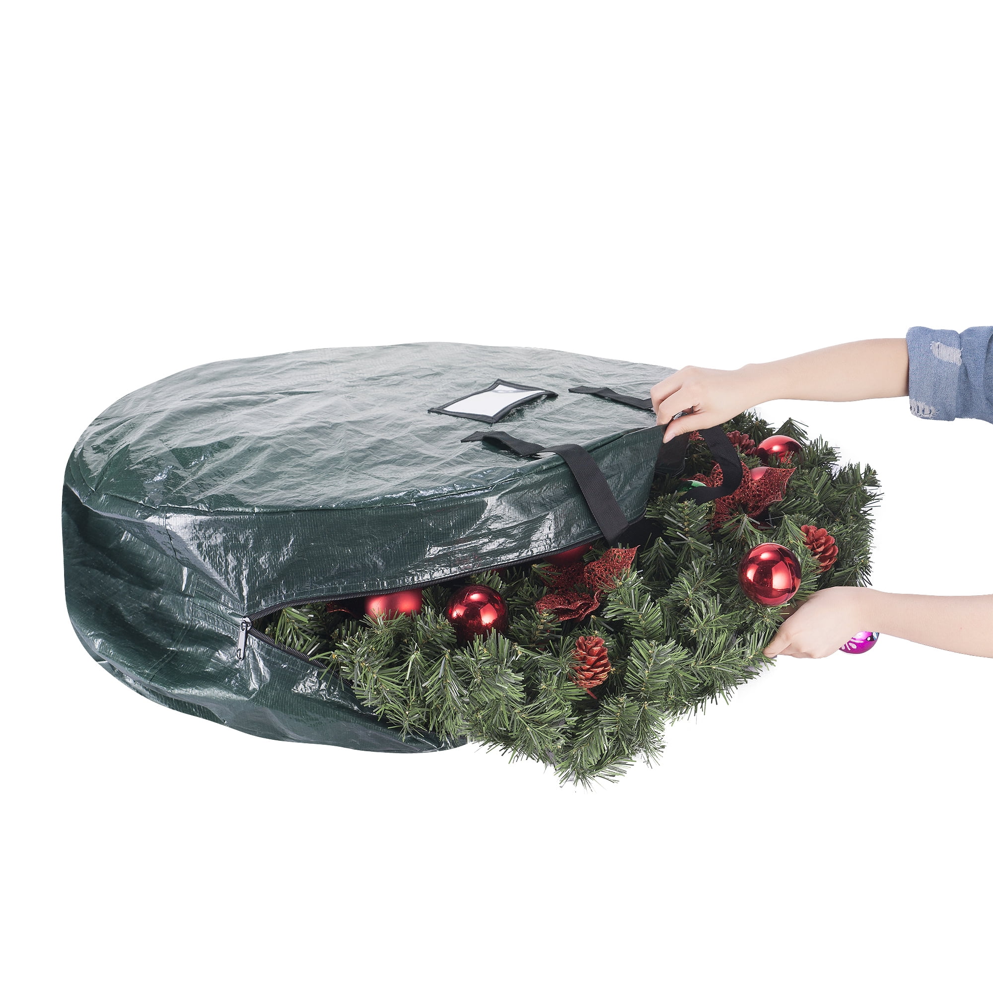 Storage Bag for 9-ft Tree and 30-inch Wreath Bag Combo Pack, Green