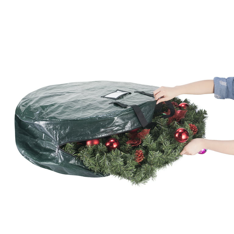 DTX Intl Elf Stor Premium Green Holiday Christmas Wreath Storage Bag for 24 inch Wreaths