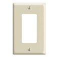 thumbnail image 1 of Placa de pared Leviton 80601-T Decora de 1 espacio, tamaño medio, termoplástico color almendra, 1 of 1
