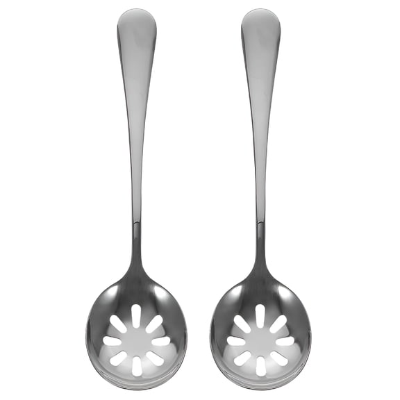 ACDANC Stainless Steel Slotted Serving Spoons (2Pcs) - Buffet Tablespoon Skimmer Ladle