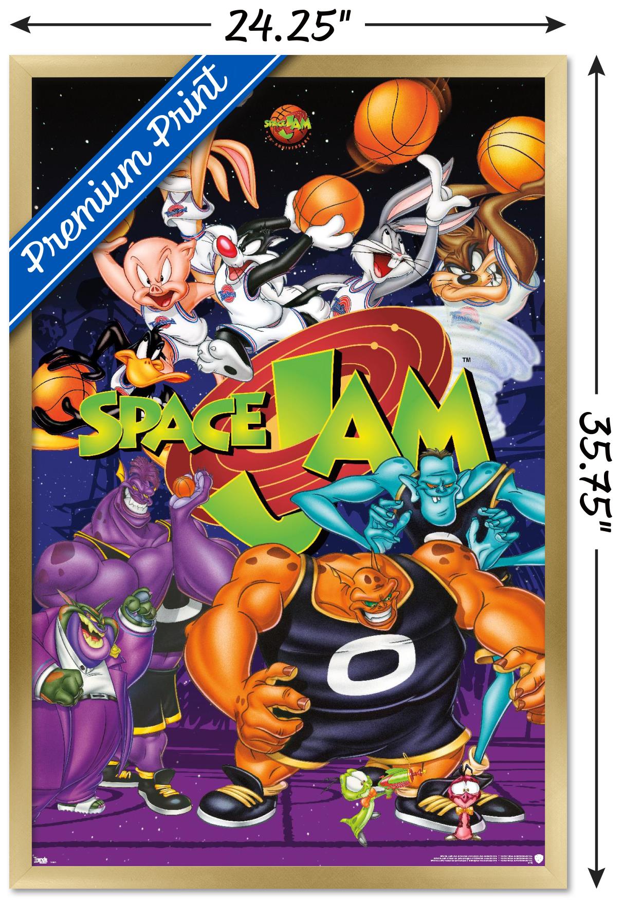 Looney Tunes: Space Jam - Collage Wall Poster, 22.375" x 34", Framed