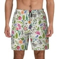 thumbnail image 2 of Picia Rabbit And Butterfly pattern Mens Swim Trunks with Compression Liner Stretch Beach Shorts Quick Dry with Zipper Pockets No-Chafing Board Shorts-X-Large, 2 of 9