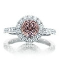 thumbnail image 2 of 1.5 Carat Round cut Real Morganite Engagment ring with 18k Gold Plating, 2 of 3