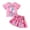 A Hot Pink, variant on Easter Toddler Girl Outfit Bunny Egg Print Short Sleeve Blouse with Ribbon Bow and Pleated Skirt Two Piece Set Red 4 Years-5 Years