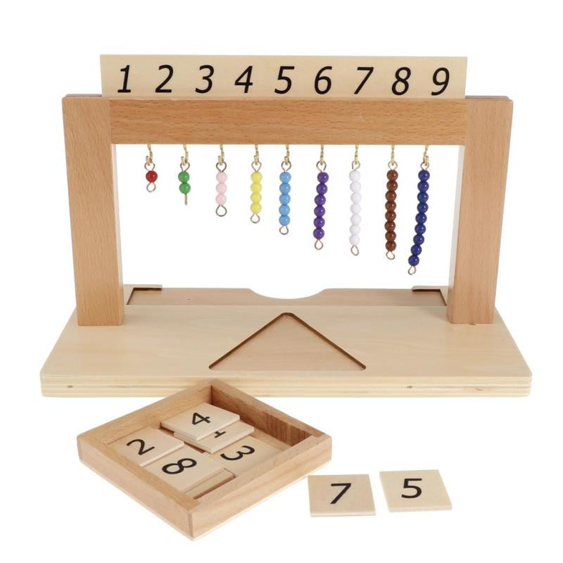 Details about   Baby Kids Montessori 1-9 Beads Bar Hanging Frame For Early Educational Toys 