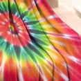 thumbnail image 3 of Colorful Rainbow Tie Dye Spiral Pattern Blanket,Comfortable Soft Flannel Throw Blanket,All Season,Warm Lightweight Blankets for Sofa Bed Couch Living Room Chair,30"x40", 3 of 4