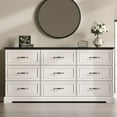thumbnail image 3 of FANRAL 9 Drawers Dresser for Bedroom,Wood Rustic Storage Cabinet Chest of Drawers,Farmhouse Large Drawers with Metal Handles,White Dresser, 3 of 6