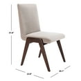 thumbnail image 3 of SAFAVIEH Couture Forrest Contemporary Velvet Solid Dining Chair, Light Gray/Dark Walnut (Set of 2), 3 of 12
