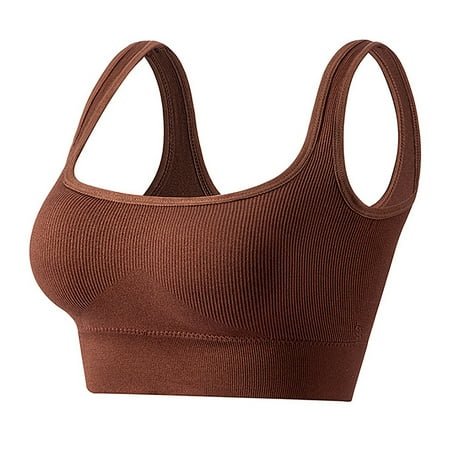 Ukumplol Sports Bras for Women Large Size Gathered Women s Underwear Straps Sports Yoga Anti Bra Bottoming Tank Tops Push Up Bras for Women Bralettes for Women Sleep Bras for Women Coffee L