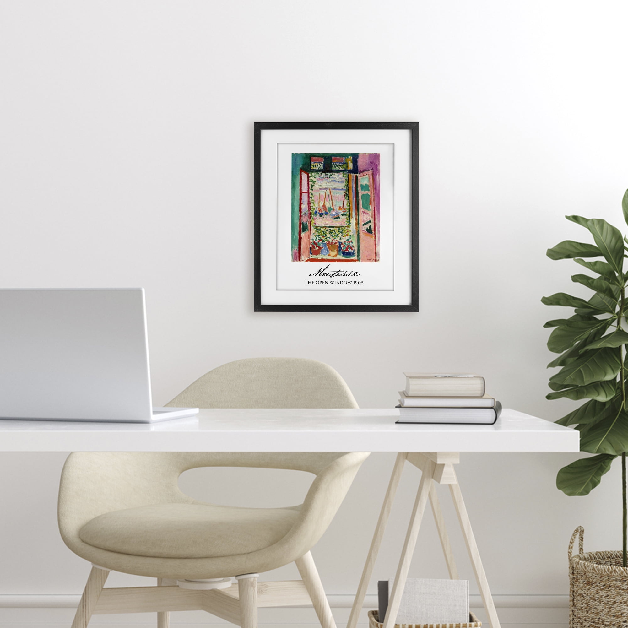 The Open Window Matisse Black Framed Print Under Glass, design by Vintage Hustle