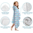 thumbnail image 7 of Light Blue Cartoon Unicorn Cloud Pattern Hooded Bath Towel，60"x35" for Ages 3 To 12 Kids, Quick Dry Lightweight Soft Microfiber Hood Beach Towel Cover Up for Kids, 7 of 7