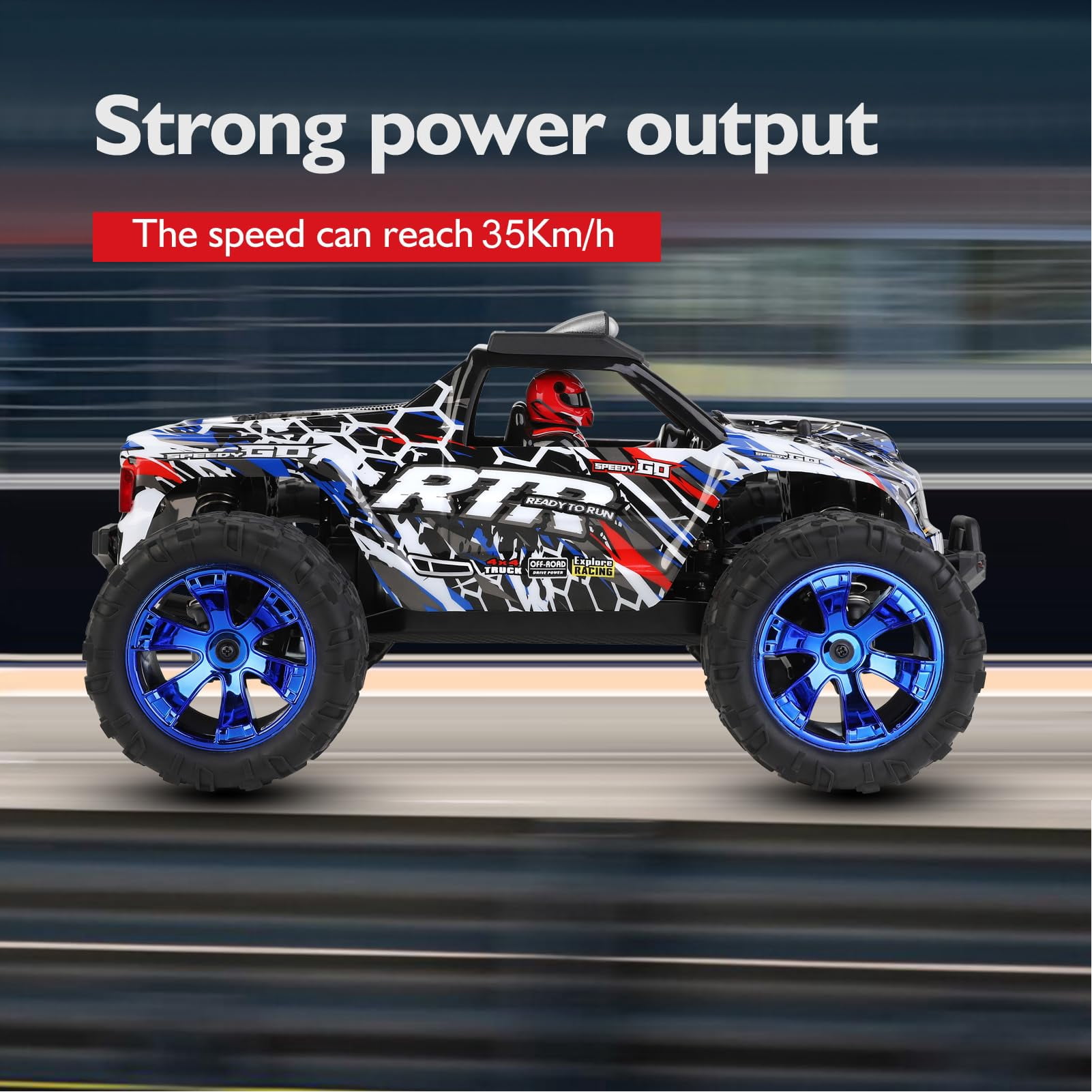 WLtoys 144018 RC Truck, 1/14 Scale Remote Control Car, 4WD 35KM/H High Speed RC Car, 2.4GHz All Terrains Off Road Rock Crawler Truck with 2 Batteries for Adults