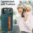 thumbnail image 5 of Allytechgroup Wallet Case for Apple iPhone 11 Pro Max, With Shoulder Strap Cards Slots Ring Holder Stand Cards Slots RFID Blocking Phone Case for Girls Women, Cyan, 5 of 11
