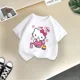 thumbnail image 3 of Camiseta de algodón de verano con dibujos animados para niños y niñas, divertida camiseta de algodón con estampado creativo de Hello Kitty, camiseta informal de cuello redondo para la calle, 3 of 4