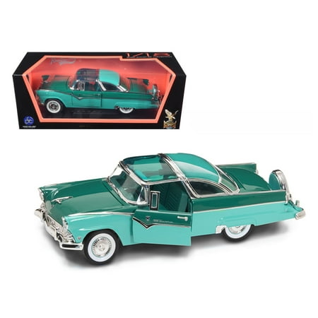 - 1955 Ford Fairlane Crown Victoria Green 1/18 Diecast Car by Road Signature
