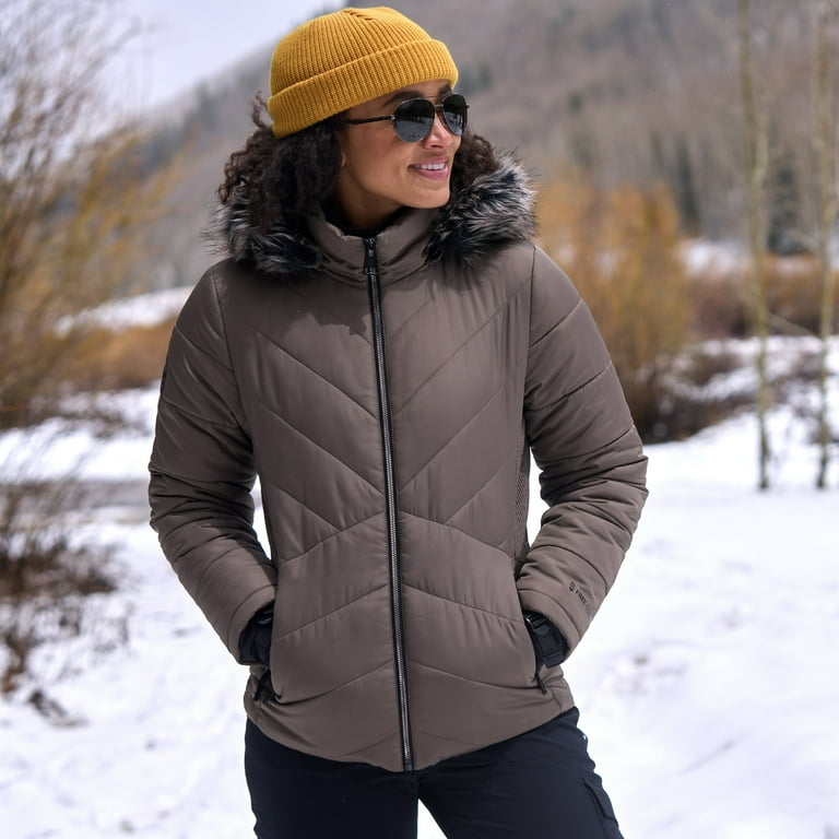 Free Country Women s Brisk II Parka Jacket Fossil XL Walmart