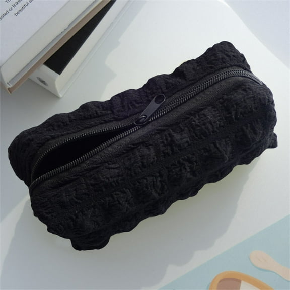 Pencil Case Cloth Storage Tool Storage Bag Pole Storage Bag Big Capacity Pencil Pouch Stationery Pen Bag Storage High Capacity Bag Pouch Pencil Pouch Black