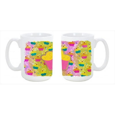 Cupcake Dishwasher Safe Microwavable Ceramic Coffee Mug 15 ounce SB3003CM15