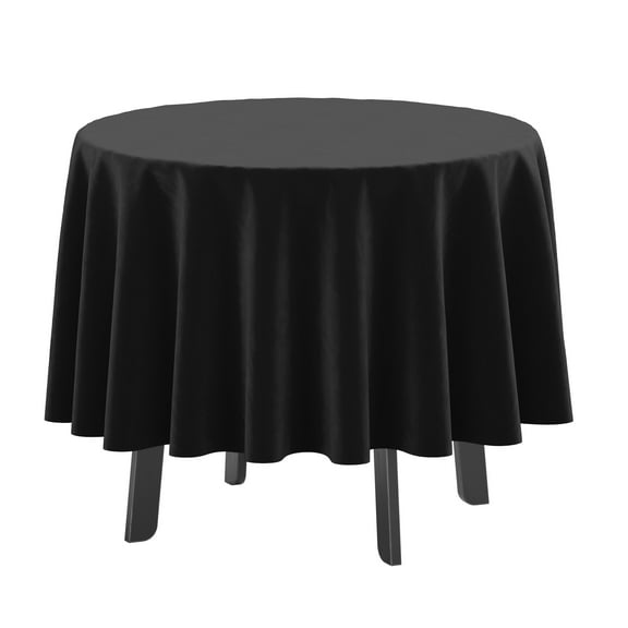 Vargottam Indoor/Outdoor Round Tablecloth 58 Inch Round Tablecloth Waterproof Patio Table Cloths, Spring/Summer Table Covers for Backyard Circular Table/BBQs/Picnic - Black