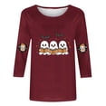 thumbnail image 5 of Warop Women's Halloween Fashion Printed 3/4 Sleeve Tops Casual Tunic Round Neck Blouse Loose Fit Pullover T Shirts, 5 of 5