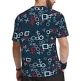 thumbnail image 2 of Wukai Navy Blue Geometric Print Men's Short-Sleeved Mesh T-Shirt,Quick-Dry Short Sleeve Workout T-Shirt-Large, 2 of 8