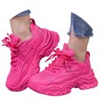 thumbnail image 3 of Wyzesi Espadrilles Rouges Femmes Taille Espadrilles en Tricot Volant Femmes Automne et Hiver Mode Bout Rond à Lacets Chaussures Décontractées Semelle Épaisse Chaussures de Course Espadrilles Blanches Femmes Gomme Espadrilles de Noël pour Femmes, 3 of 5