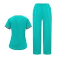 thumbnail image 5 of Mifsaly Women's Medical Scrub Sets Wide Leg Pants Notched V Neck Classic Fit Medical Uniforms Doctors Nurses Healthcare Nursing Scrubs with Pockets M, 5 of 8