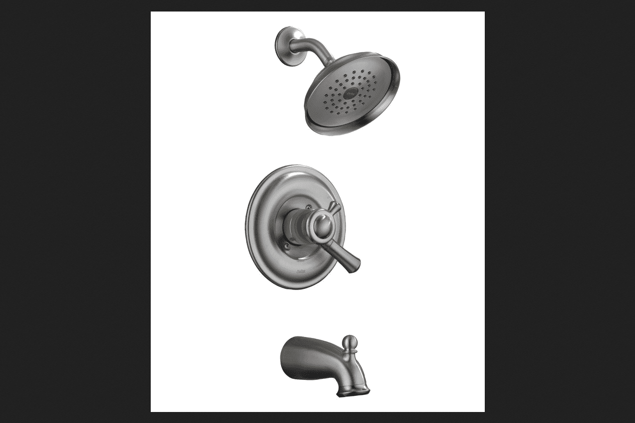 Delta 174902-Ss Lewiston Series Tub And Shower Faucet Stainless Steel 2.5Gpm